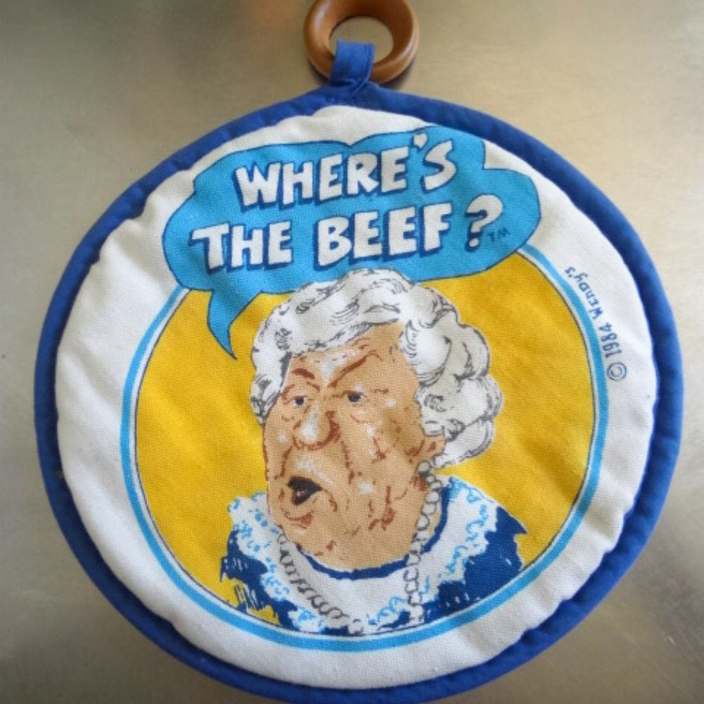 Vintage 80s Where's the Beef Wendy's Pot Holder